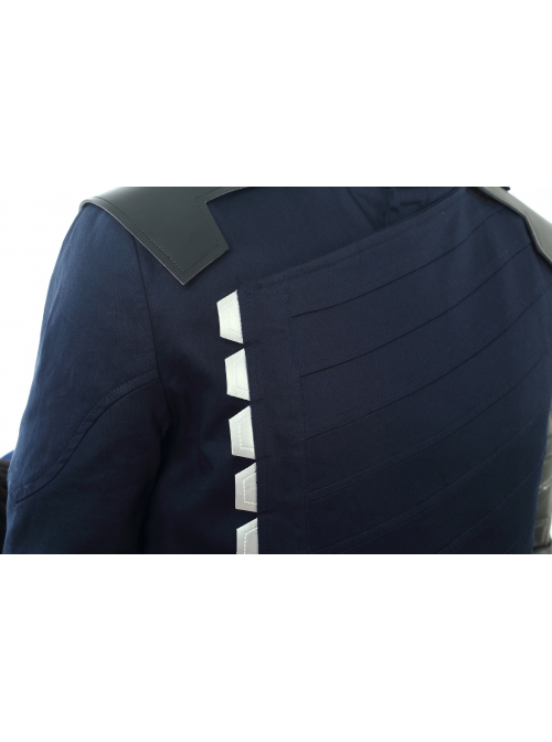 Avengers Infinity War Winter Soldier Bucky Barnes Navy Blue Top Battle Suit Halloween Cosplay Costume Back Shoulders And One Arm Top