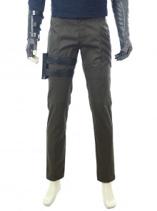 Avengers Infinity War Winter Soldier Bucky Barnes Navy Blue Top Battle Suit Halloween Cosplay Costume Army Green Trousers