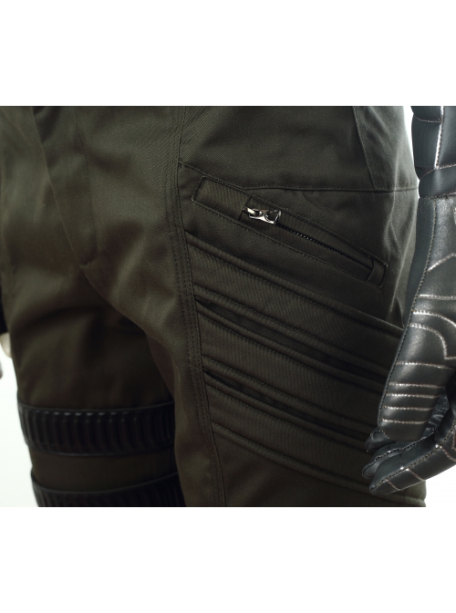 Avengers Infinity War Winter Soldier Bucky Barnes Navy Blue Top Battle Suit Halloween Cosplay Costume Army Green Trousers