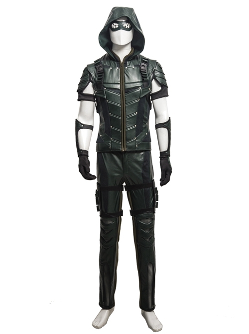 Arrow Season 4 Oliver Leather Clothing Upgraded Version Cosplay Costume Full Set Without Shoes