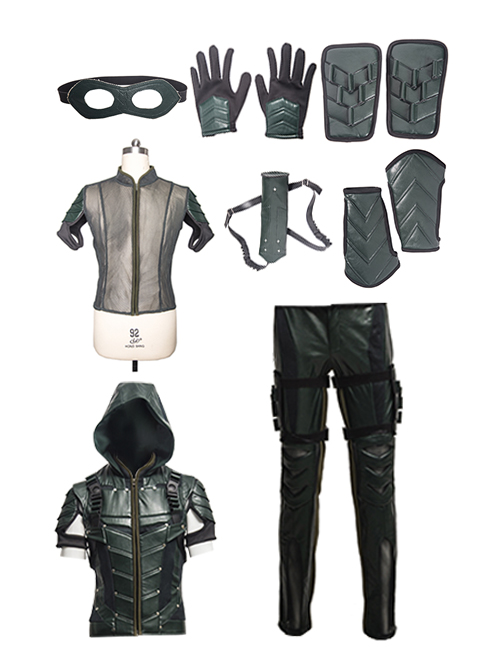 Arrow Season 4 Oliver Leather Clothing Upgraded Version Cosplay Costume Full Set Without Shoes