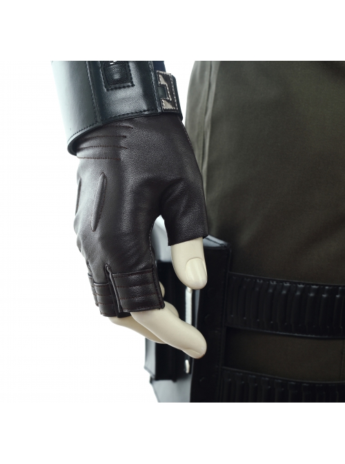 Avengers Infinity War Winter Soldier Bucky Barnes Navy Blue Top Battle Suit Halloween Cosplay Accessories Glove And Wrist Guard And Leg Bag