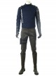 Avengers Infinity War Winter Soldier Bucky Barnes Navy Blue Top Battle Suit Halloween Cosplay Accessories Glove And Wrist Guard And Leg Bag