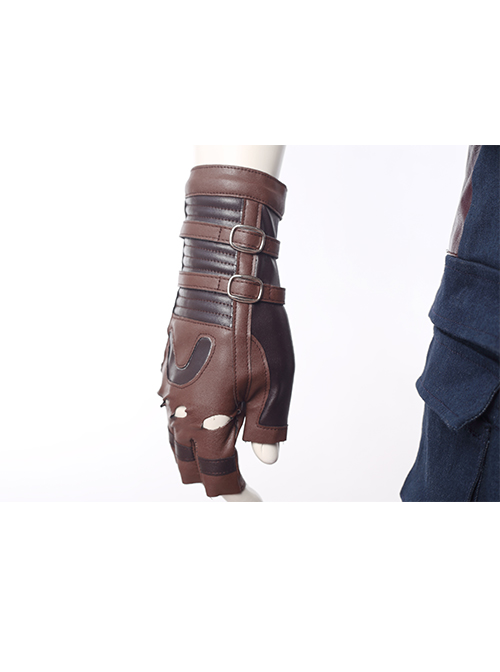 Avengers Infinity War Captain America Steve Rogers Battle Suit Halloween Cosplay Accessories Brown Gloves