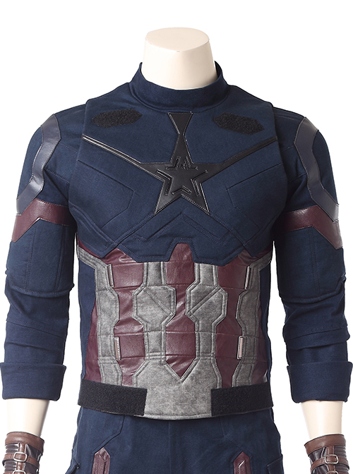 Avengers Infinity War Captain America Steve Rogers Battle Suit Halloween Cosplay Costume Vest And Back Shoulders