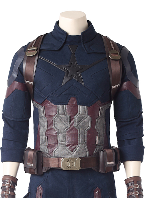 Avengers Infinity War Captain America Steve Rogers Battle Suit Halloween Cosplay Costume Vest And Back Shoulders
