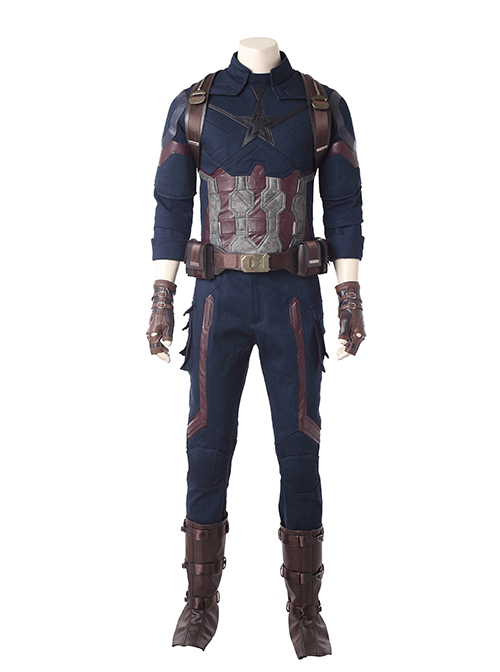Avengers Infinity War Captain America Steve Rogers Battle Suit Halloween Cosplay Costume Vest And Back Shoulders