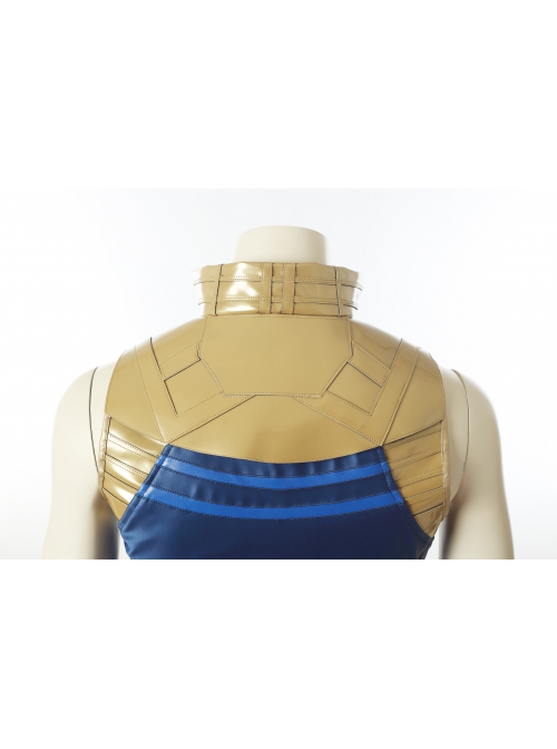 Avengers Infinity War Thanos Battle Suit Halloween Cosplay Costume Blue Top With Golden Armor