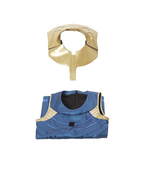 Avengers Infinity War Thanos Battle Suit Halloween Cosplay Costume Blue Top With Golden Armor