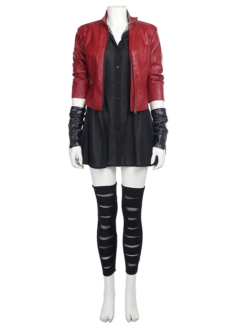 Avengers 2 Scarlet Witch Cosplay Costume Red Short Jacket Full Set