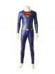 Justice League Superman Clark Kent Blue Battle Suit Halloween Cosplay Costume Blue Bodysuit