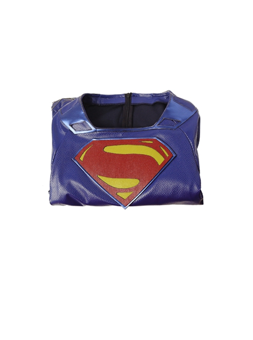 Justice League Superman Clark Kent Blue Battle Suit Halloween Cosplay Costume Blue Bodysuit