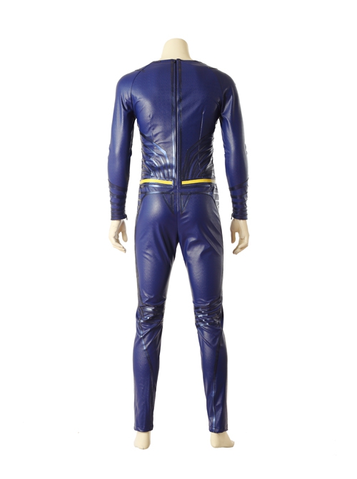 Justice League Superman Clark Kent Blue Battle Suit Halloween Cosplay Costume Blue Bodysuit
