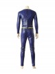 Justice League Superman Clark Kent Blue Battle Suit Halloween Cosplay Costume Blue Bodysuit