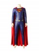 Justice League Superman Clark Kent Blue Battle Suit Halloween Cosplay Costume Red Cloak