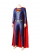Justice League Superman Clark Kent Blue Battle Suit Halloween Cosplay Costume Red Cloak