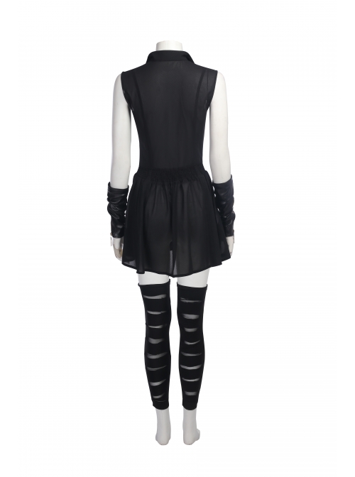 Avengers 2 Scarlet Witch Black Chiffon Printing Dress Halloween Cosplay