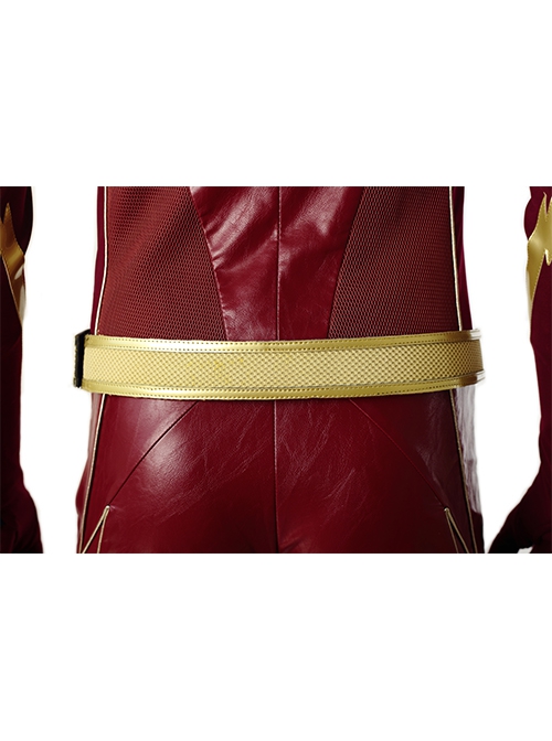 The Flash Season 4 The Flash Barry Allen Battle Suit Halloween Cosplay Accessories Golden Waistband