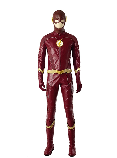The Flash Season 4 The Flash Barry Allen Battle Suit Halloween Cosplay Accessories Golden Waistband