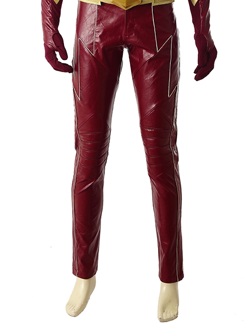 The Flash Season 4 The Flash Barry Allen Battle Suit Halloween Cosplay Costume Red Trousers
