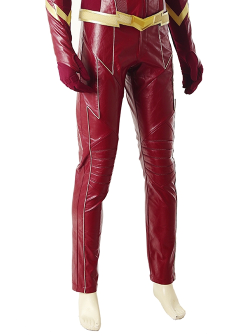 The Flash Season 4 The Flash Barry Allen Battle Suit Halloween Cosplay Costume Red Trousers