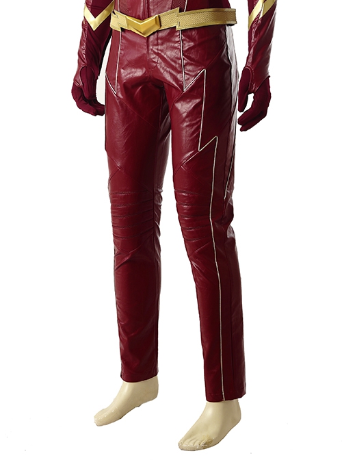The Flash Season 4 The Flash Barry Allen Battle Suit Halloween Cosplay Costume Red Trousers