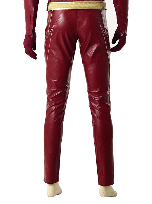 The Flash Season 4 The Flash Barry Allen Battle Suit Halloween Cosplay Costume Red Trousers