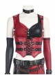 Game Batman Arkham City Harley Quinn Halloween Cosplay Costume Red Corset