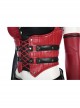 Game Batman Arkham City Harley Quinn Halloween Cosplay Costume Red Corset