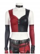 Game Batman Arkham City Harley Quinn Halloween Cosplay Costume Red-Black Bottoming Vest