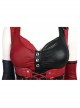 Game Batman Arkham City Harley Quinn Halloween Cosplay Costume Red-Black Bottoming Vest