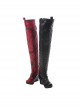 Game Batman Arkham City Harley Quinn Halloween Cosplay Accessories Red-Black Boots