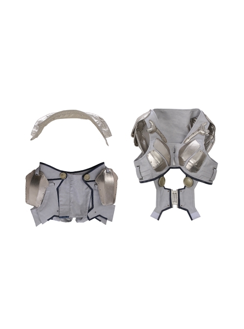 Thor Ragnarok Valkyrie Gray Battle Suit Halloween Cosplay Costume Vest And Apron And Collar