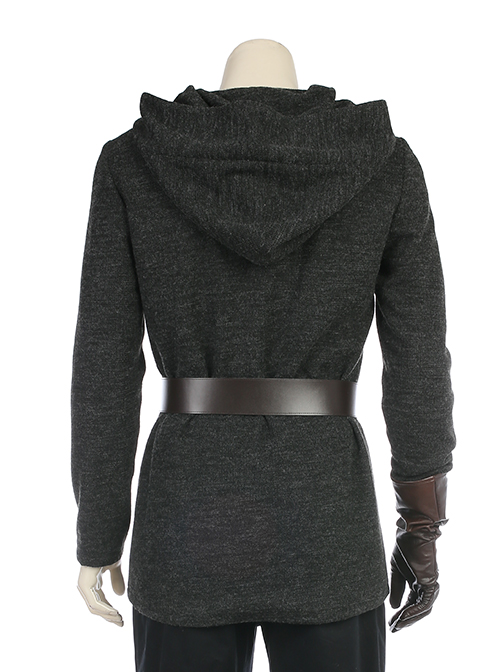 Star Wars The Last Jedi Luke Skywalker Black Cloak Suit Halloween Cosplay Costume Black Sweater