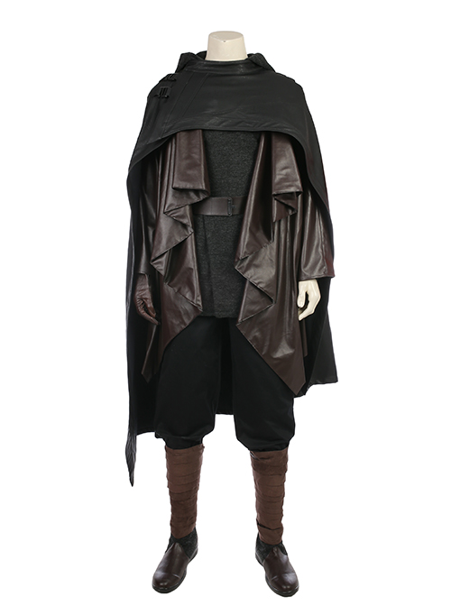 Star Wars The Last Jedi Luke Skywalker Black Cloak Suit Halloween Cosplay Costume Black Sweater