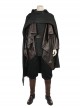 Star Wars The Last Jedi Luke Skywalker Black Cloak Suit Halloween Cosplay Costume Black Sweater