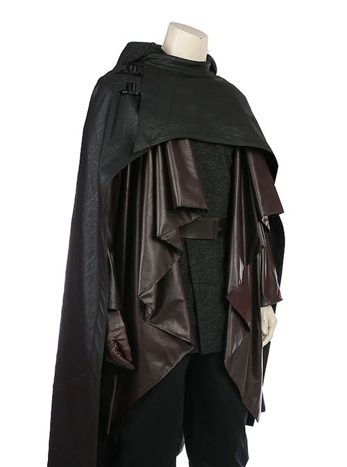 Star Wars The Last Jedi Luke Skywalker Black Cloak Suit Halloween Cosplay Costume Brown Coat