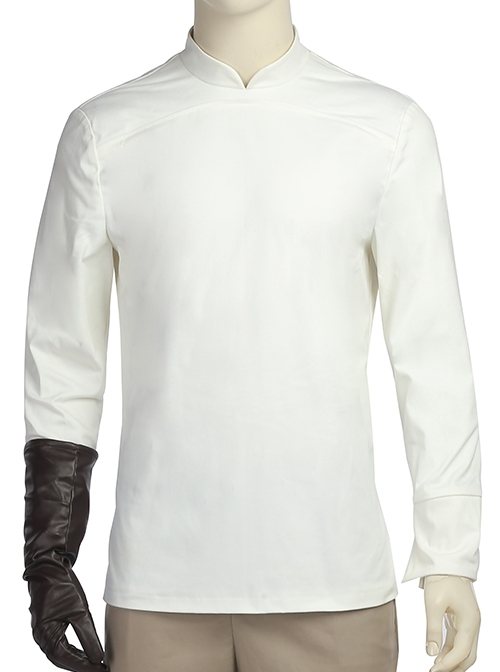 Star Wars The Last Jedi Luke Skywalker Khaki Cloak Suit Halloween Cosplay Costume White Bottoming Top
