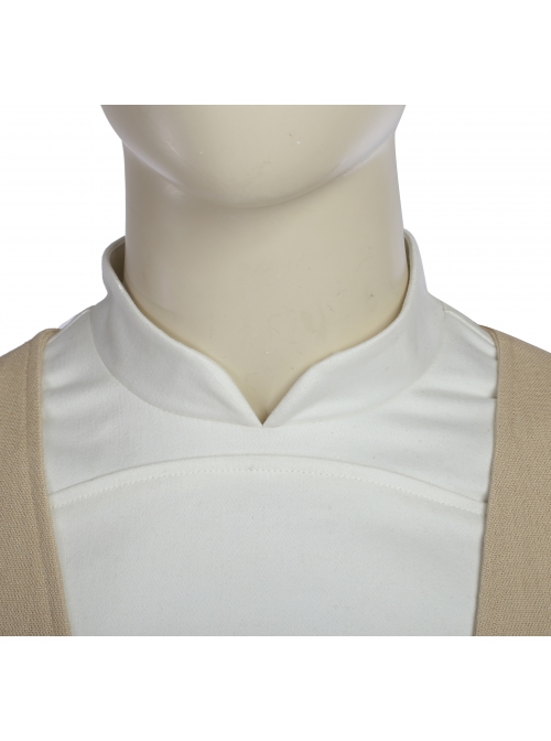 Star Wars The Last Jedi Luke Skywalker Khaki Cloak Suit Halloween Cosplay Costume White Bottoming Top