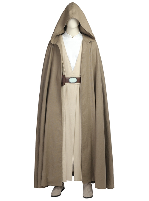 Star Wars The Last Jedi Luke Skywalker Khaki Cloak Suit Halloween Cosplay Costume Khaki Cloak