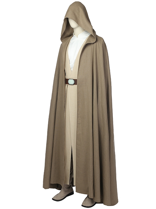 Star Wars The Last Jedi Luke Skywalker Khaki Cloak Suit Halloween Cosplay Costume Khaki Cloak