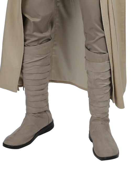 Star Wars The Last Jedi Luke Skywalker Khaki Cloak Suit Halloween Cosplay Accessories Khaki Boots And Binding Bands