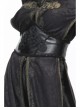 Gothic Adjustable Black Hand-embroidery Leather Corset