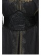 Gothic Adjustable Black Hand-embroidery Leather Corset