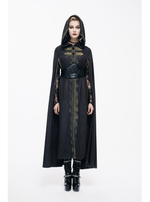 Gothic Adjustable Black Hand-embroidery Leather Corset