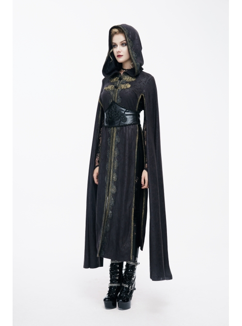 Gothic Adjustable Black Hand-embroidery Leather Corset
