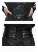 Gothic Adjustable Black Hand-embroidery Leather Corset