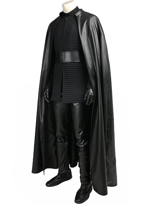 Star Wars The Last Jedi Kylo Ren Black Cloak Suit Halloween Cosplay Costume Black Cloak