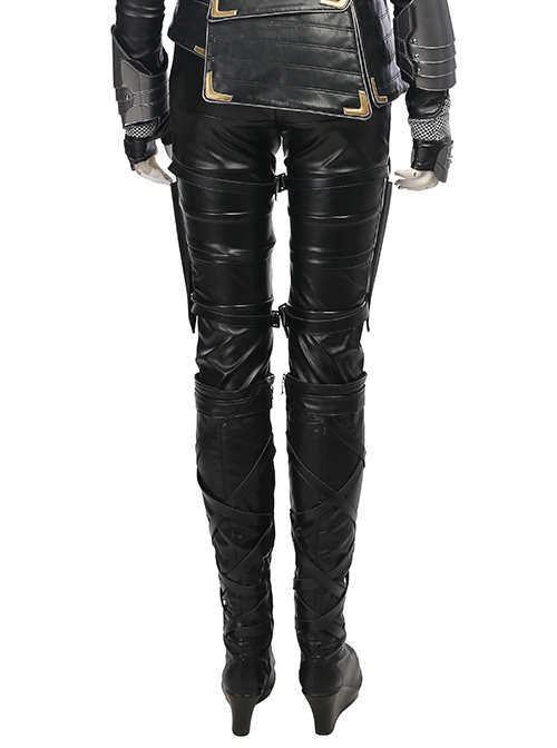 Thor Ragnarok Valkyrie Black Battle Suit Halloween Cosplay Costume Black Trousers