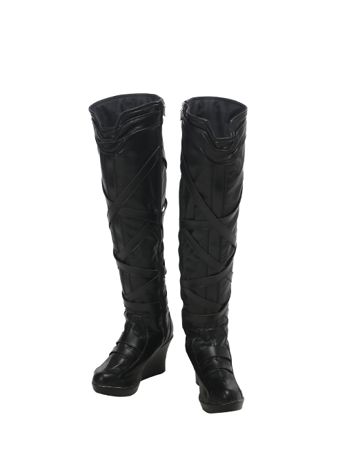 Thor Ragnarok Valkyrie Black Battle Suit Halloween Cosplay Accessories Black Boots